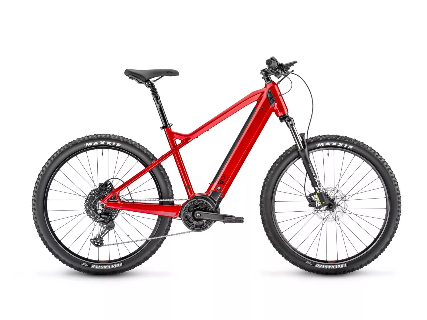 VTT électrique Moustache Samedi 27 OFF 2 Femme (barre basse, rouge)