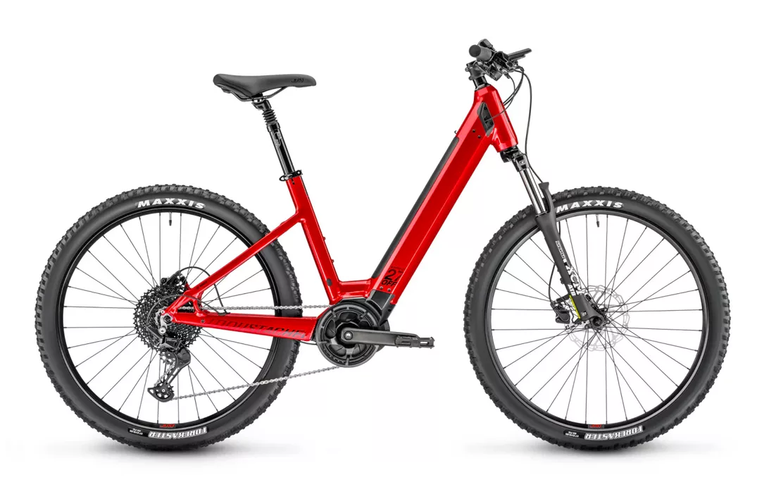 VTT électrique Moustache Samedi 27 OFF 2 Open Homme (barre haute, rouge)